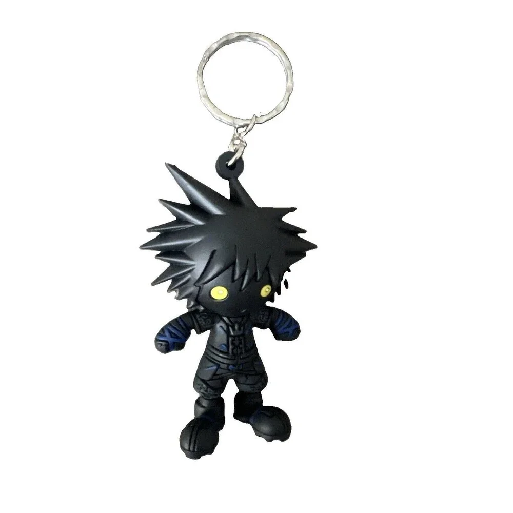 Disney Kingdom Hearts Shadow Sora Keychain Figure Black Rubber PVC NWOT